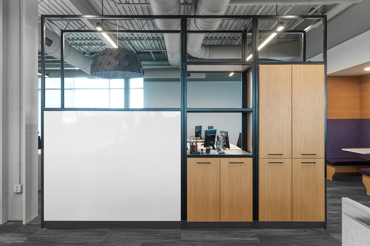 cabinets and desk