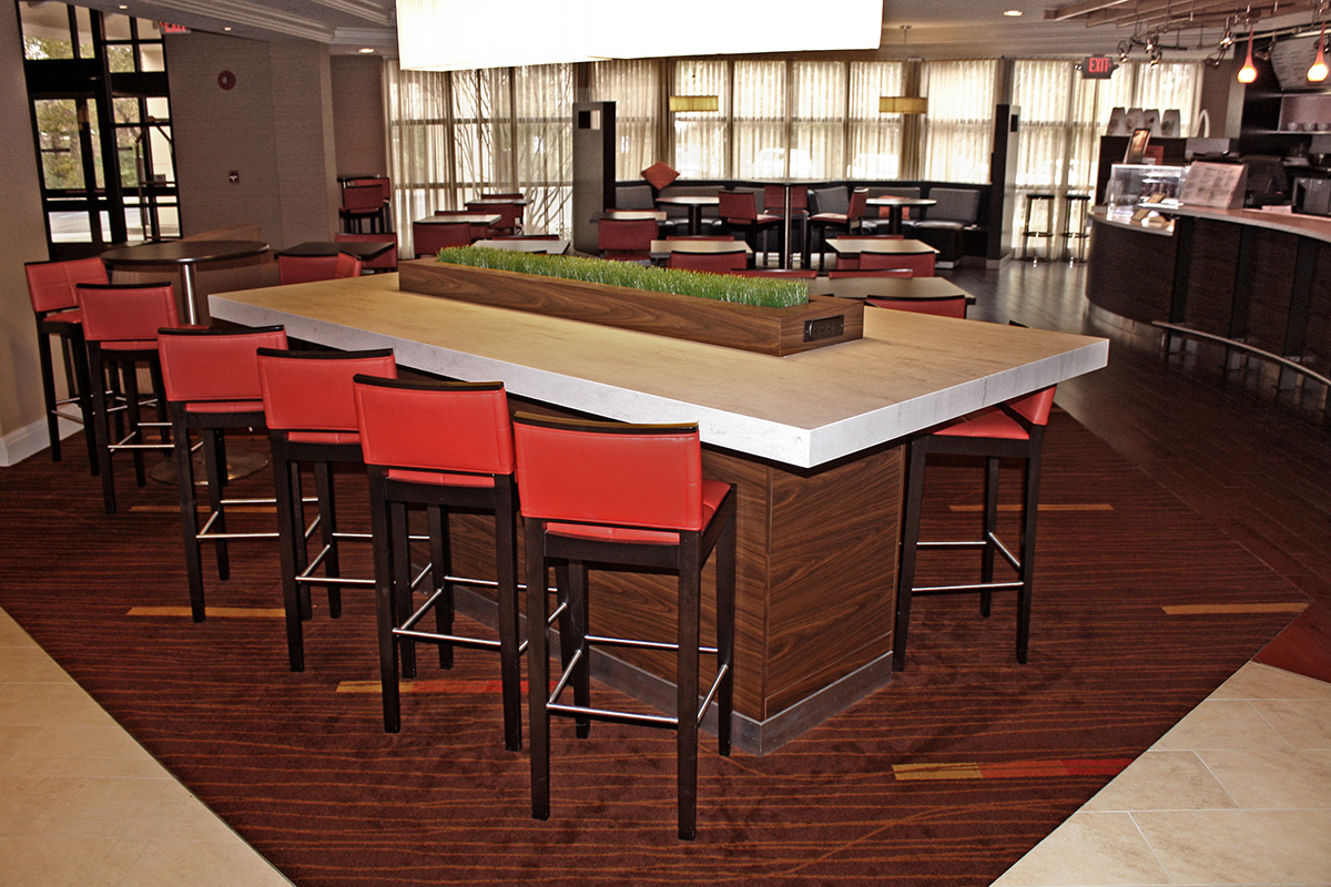 common area lounge tables and furniture
